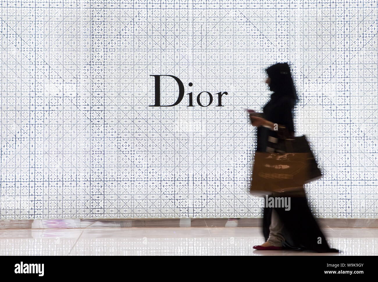 Shopping in the fashion shops of Dubai Mall, Burj Khalifa Park, Dubai, United Arab Emirates, Middle East Stock Photo