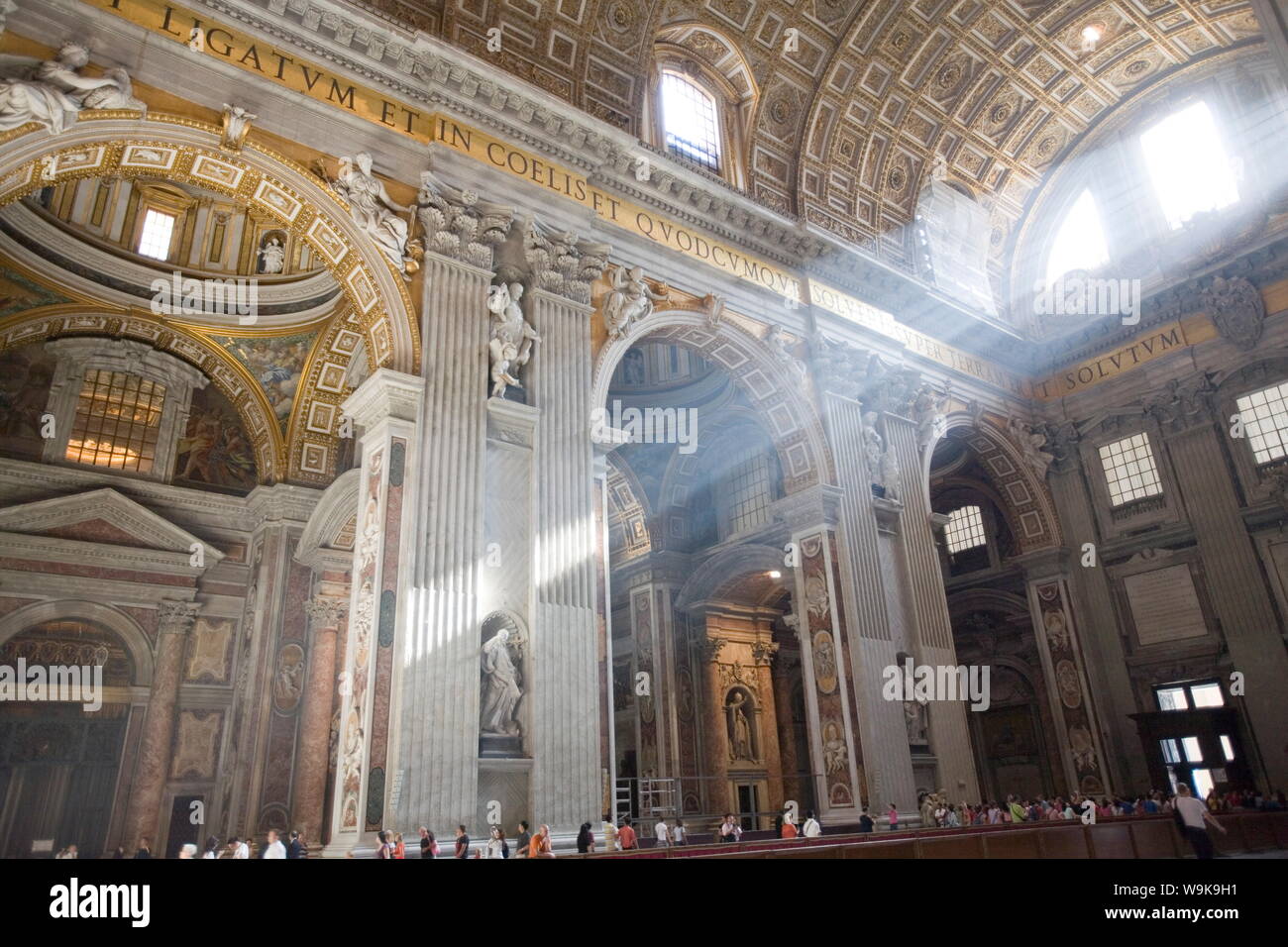 Interior, St. Peter's Basilica, Vatican, Rome, Lazio, Italy, Europe Stock Photo