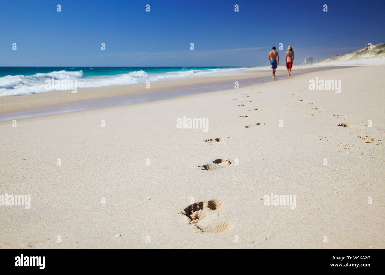 Couple walking on Floreat Beach, Perth, Western Australia, Australia, Pacific Stock Photo
