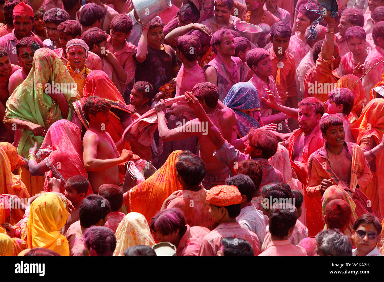 Holi celebration in Dauji temple, Dauji, Uttar Pradesh, India, Asia Stock Photo