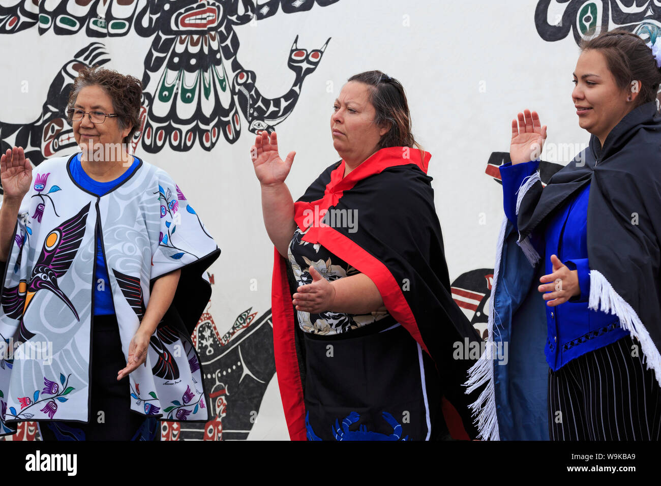 First Nations dancers, Port Alberni, Vancouver Island, British Columbia, Canada Stock Photo