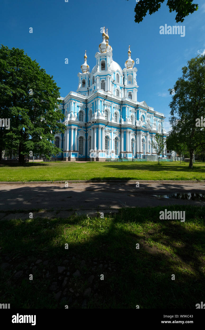 Smolny Cathedral, St. Petersburg, Russia, Europe Stock Photo - Alamy