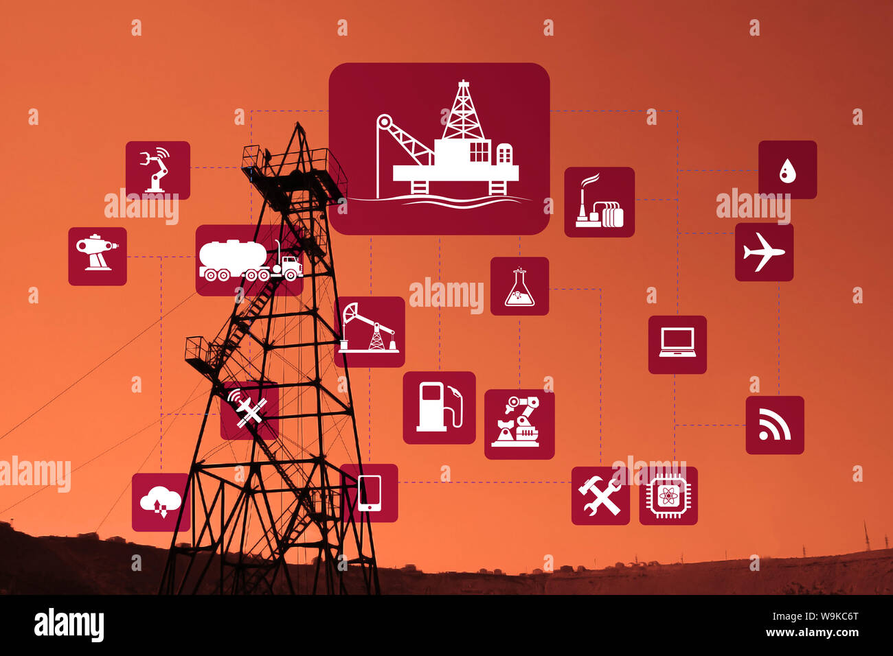 The concept of automation in oil and gas industry Stock Photo - Alamy