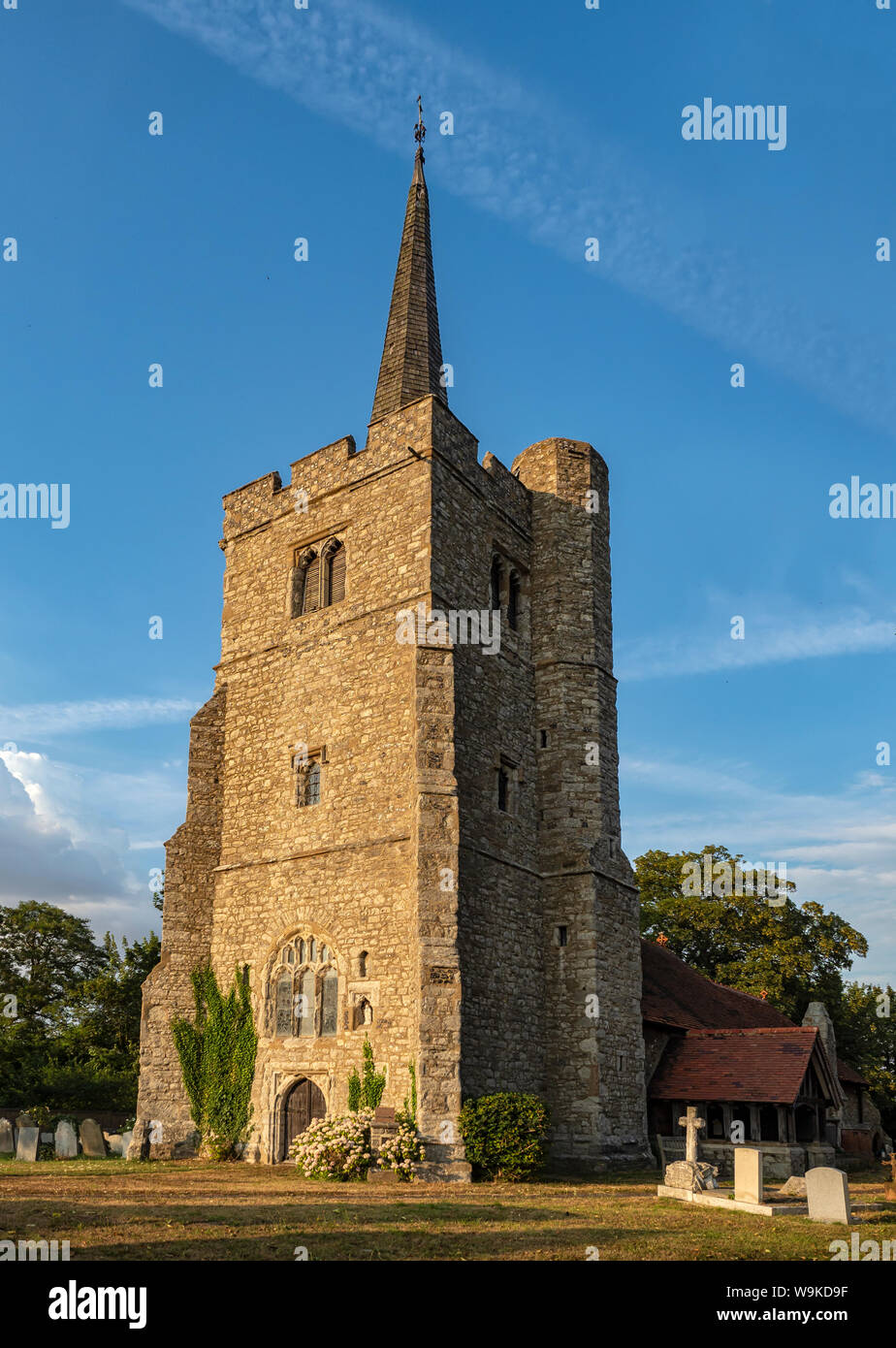 ROCHFORD, ESSEX, UK JULY 24, 2018 Exterior view of St Mary The