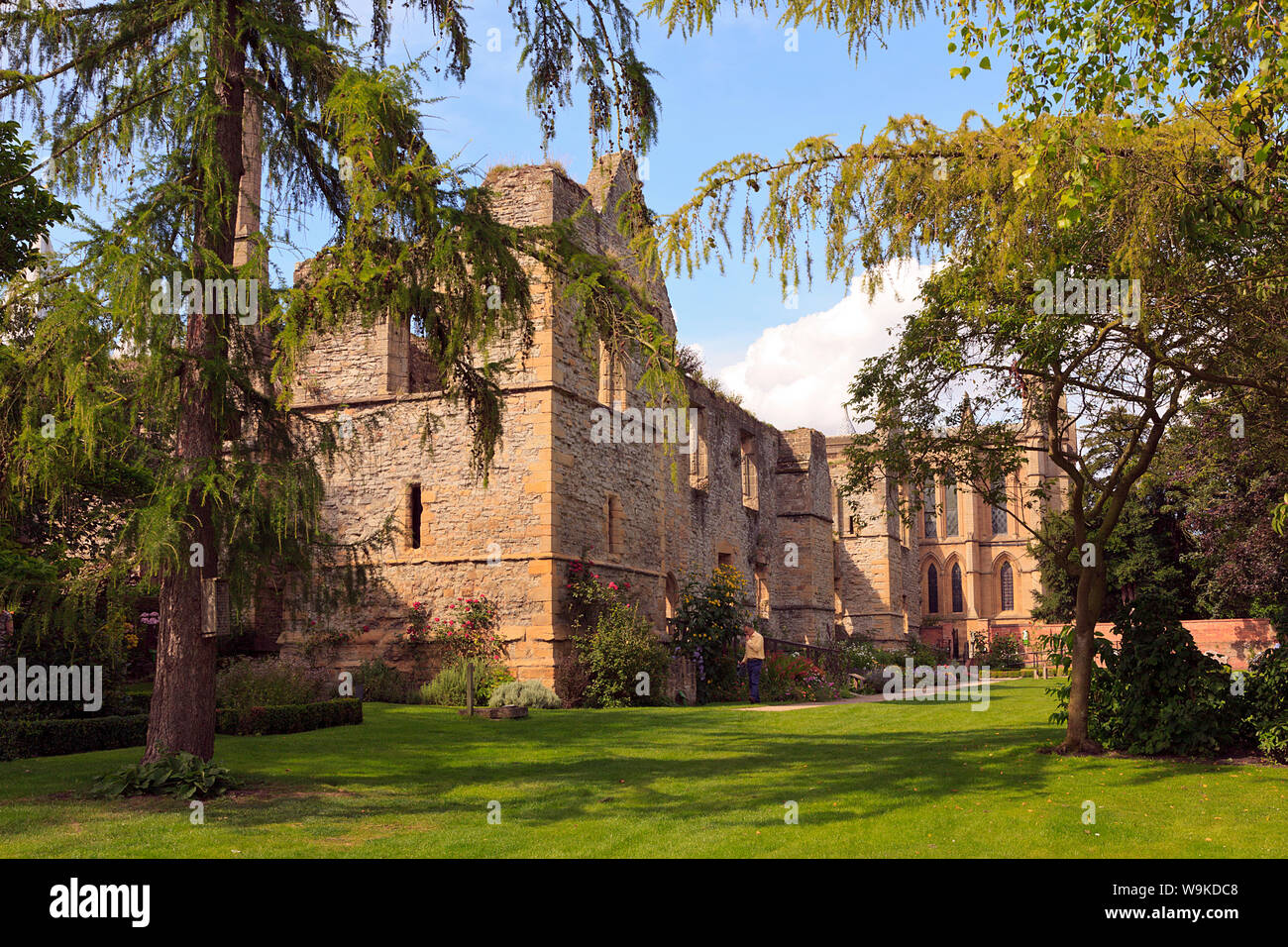 Remains of the Archbishops of York's Southwell Palace circa 1400 adjacent to Southwell Minster, Nottinghamshire Stock Photo