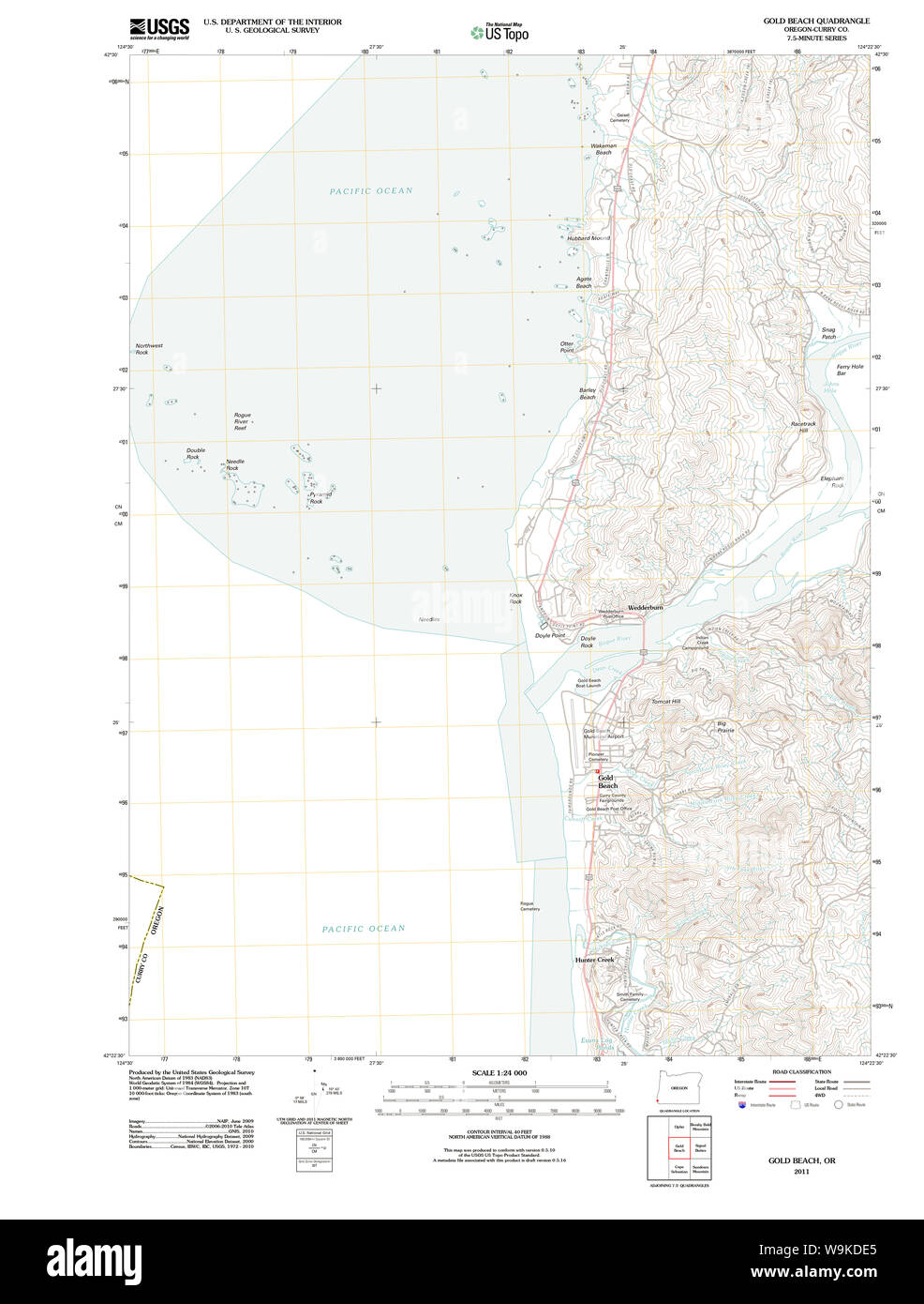 Gold beach oregon map Cut Out Stock Images & Pictures Alamy