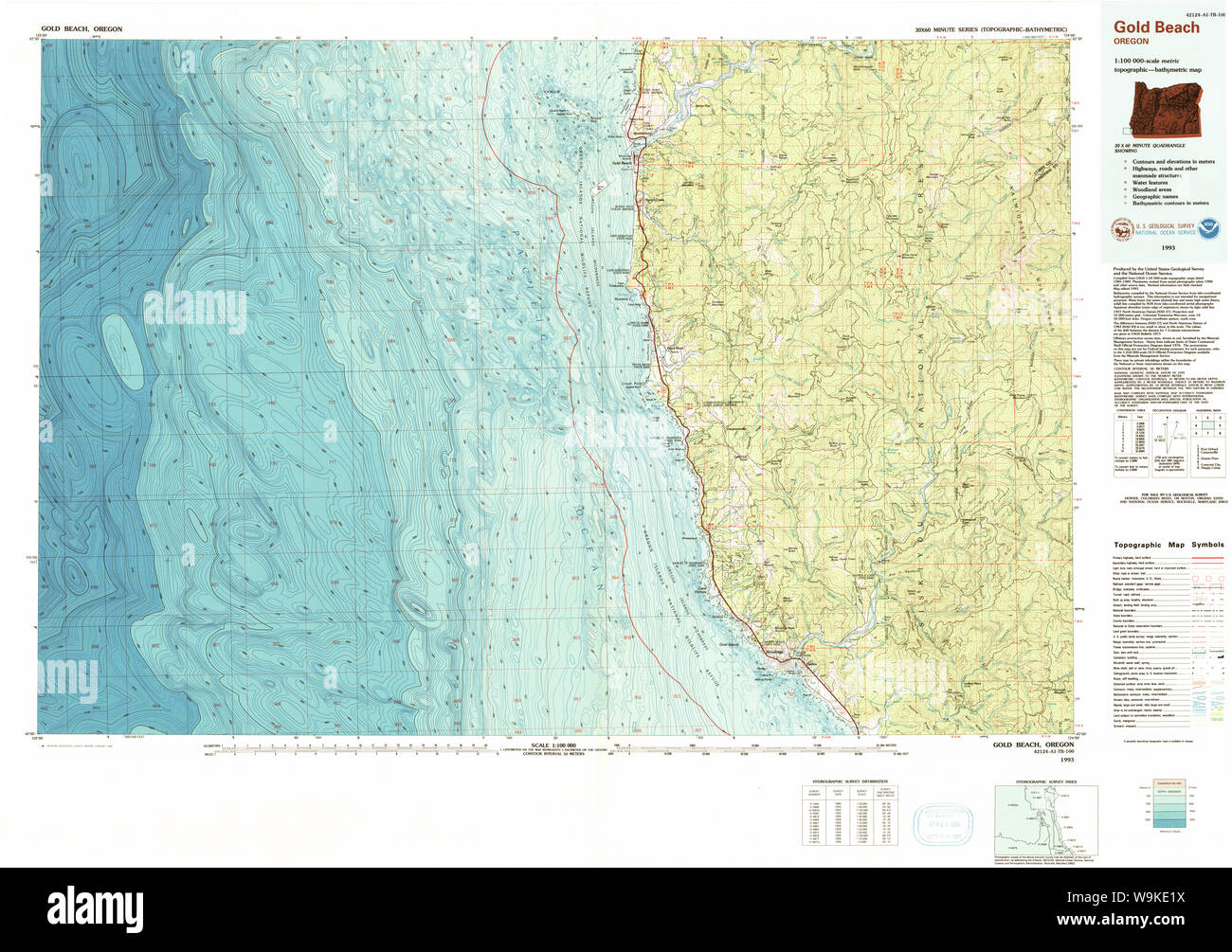 Gold beach oregon map hires stock photography and images Alamy