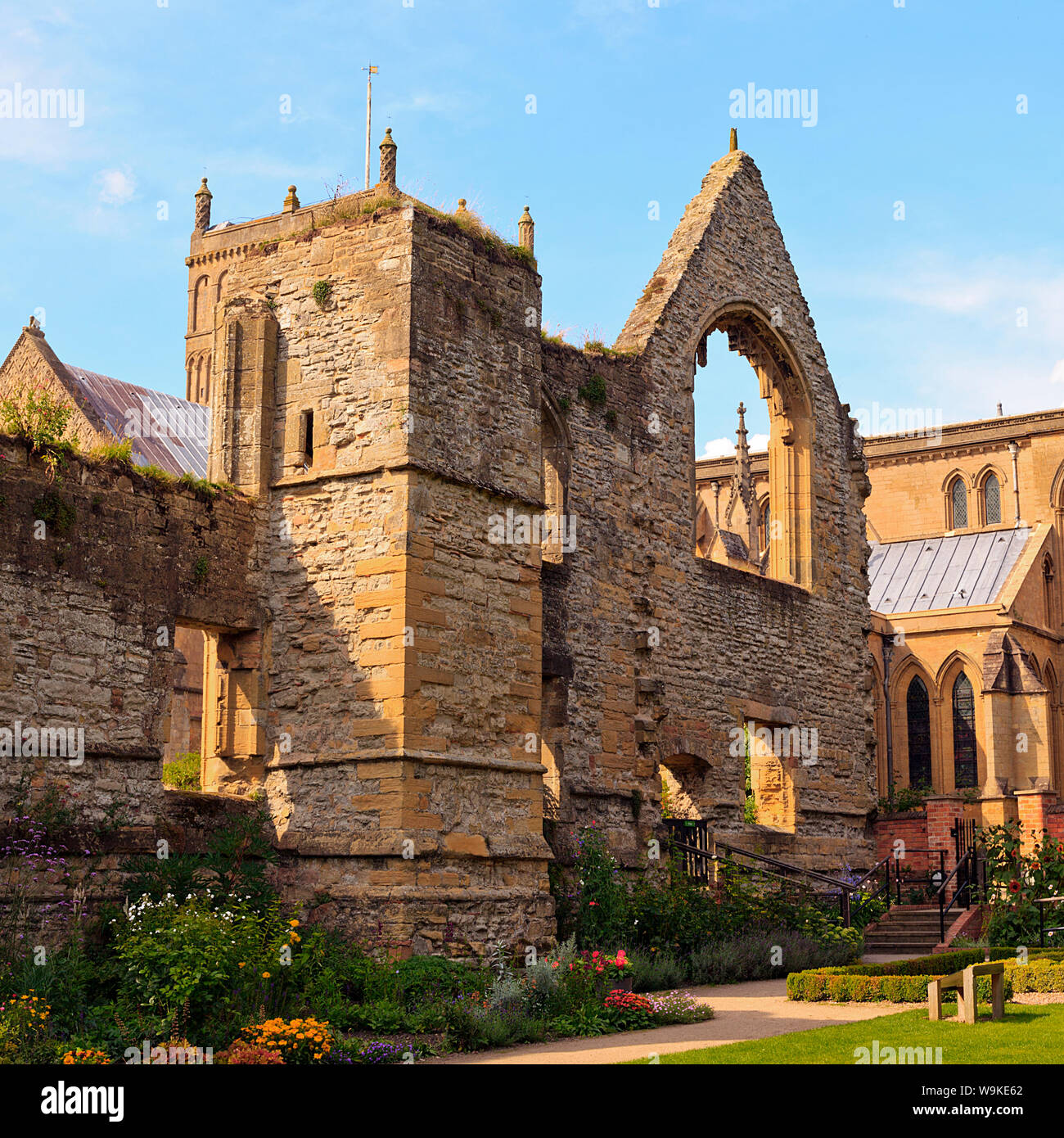 Part of the ruins of the Archbishops of York's Southwell Palace in the grounds of Southwell Minster, Nottinghamshire Stock Photo
