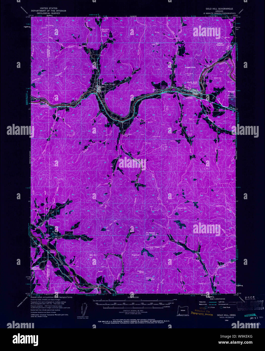 Gold hill oregon map hires stock photography and images Alamy