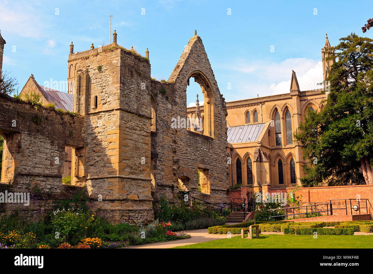 Part of the ruins of the Archbishops of York's Southwell Palace in the grounds of Southwell Minster, Nottinghamshire Stock Photo
