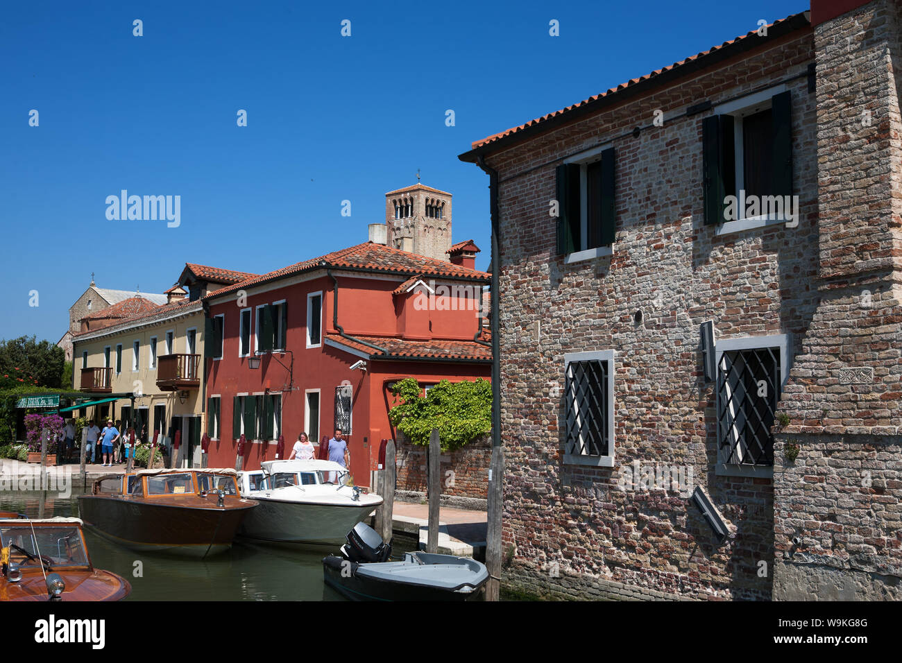 Piazza Santa Fosca on the island of Torcello, Venetian Lagoon, Veneto, Italy Stock Photo