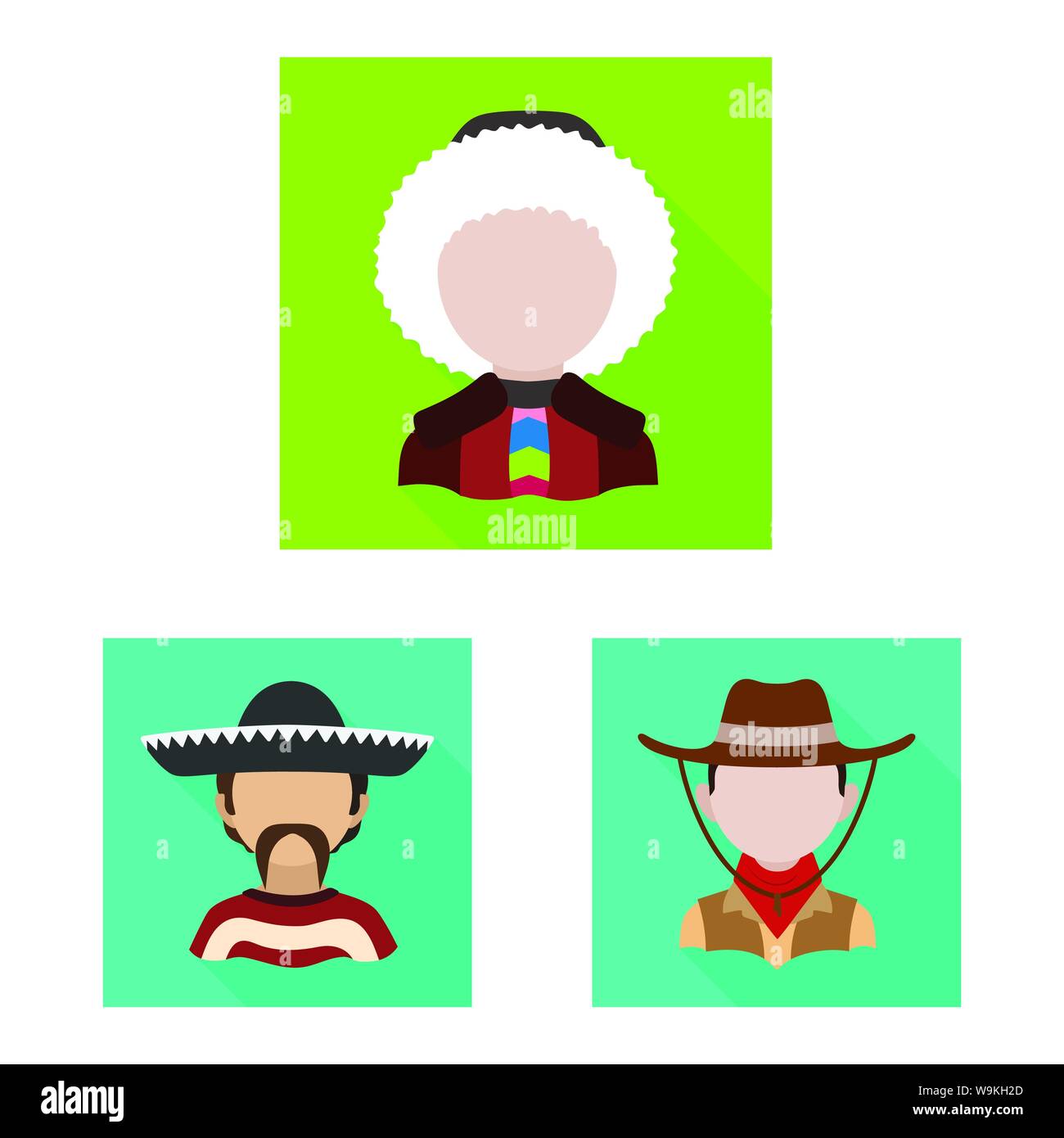 Vector illustration of nation and race icon. Collection of nation and ...