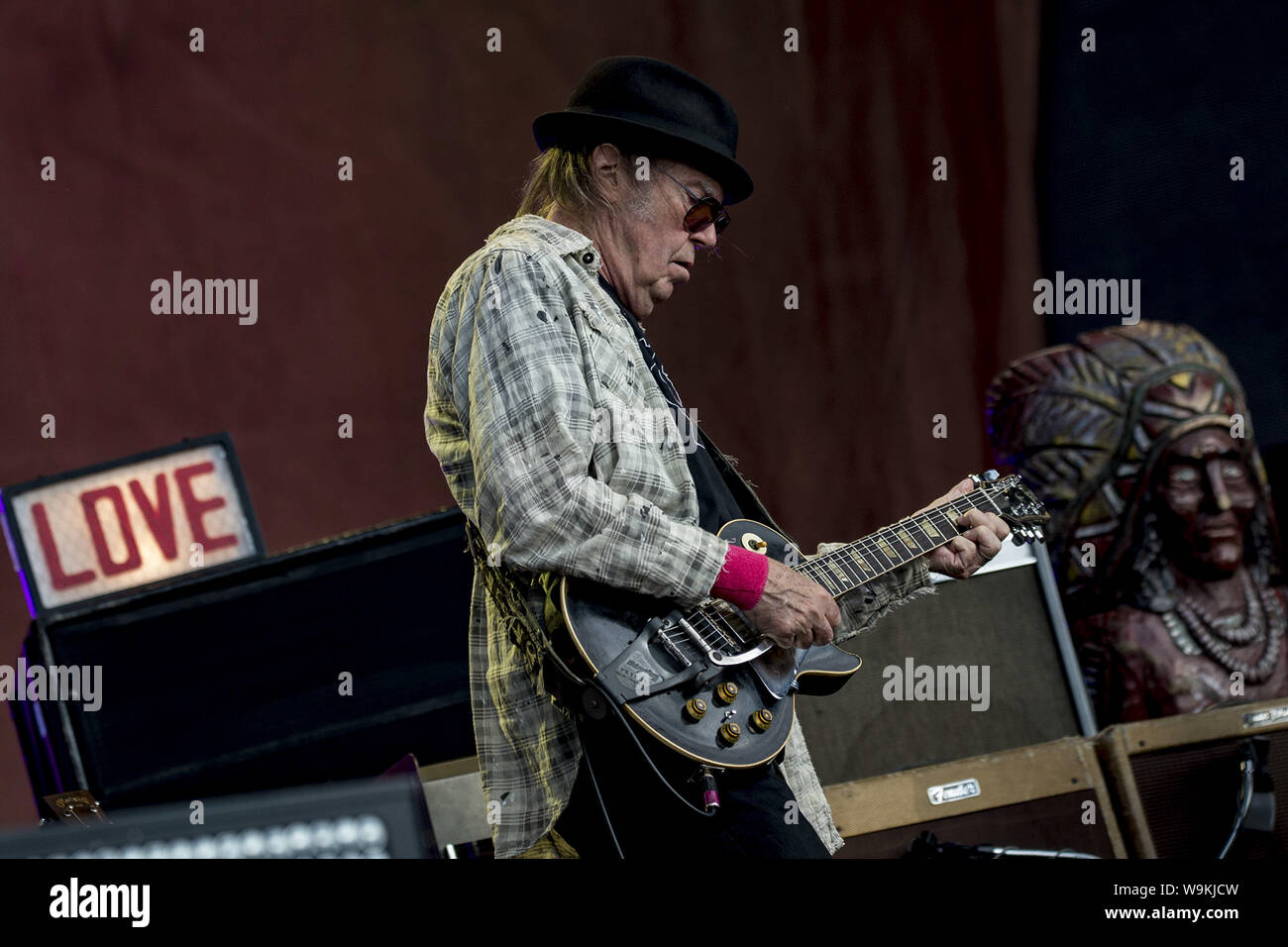 LONDON, ENGLAND: Neil Young performs on the Great Oak Stage in Hyde ...