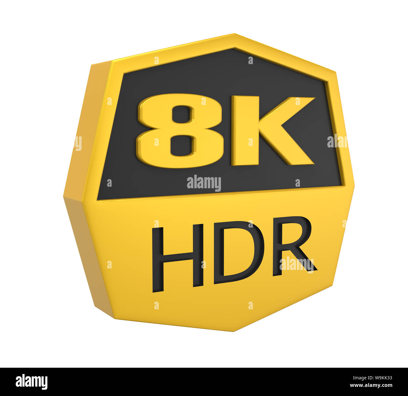 8K HDR Sign Isolated Stock Photo