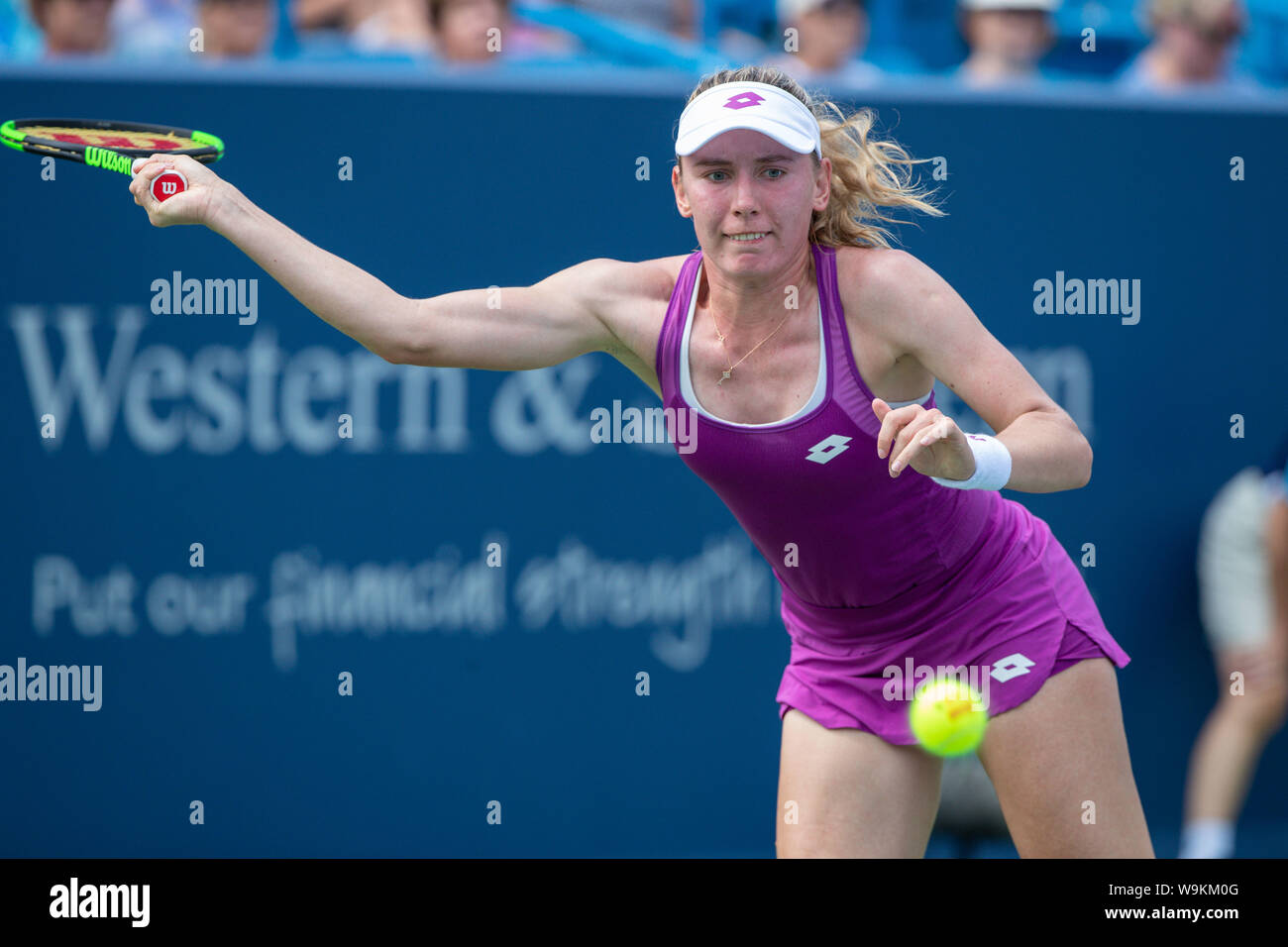 Mason, Ohio, USA. 14th Aug, 2019. Ekaterina Alexandrova (RUS) in action