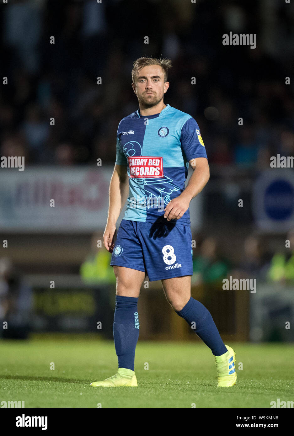 Alex Pattison of Wycombe Wanderers during the Carabao Cup 1st round match  between Wycombe Wanderers and Reading at Adams Park, High Wycombe, England  o Stock Photo - Alamy