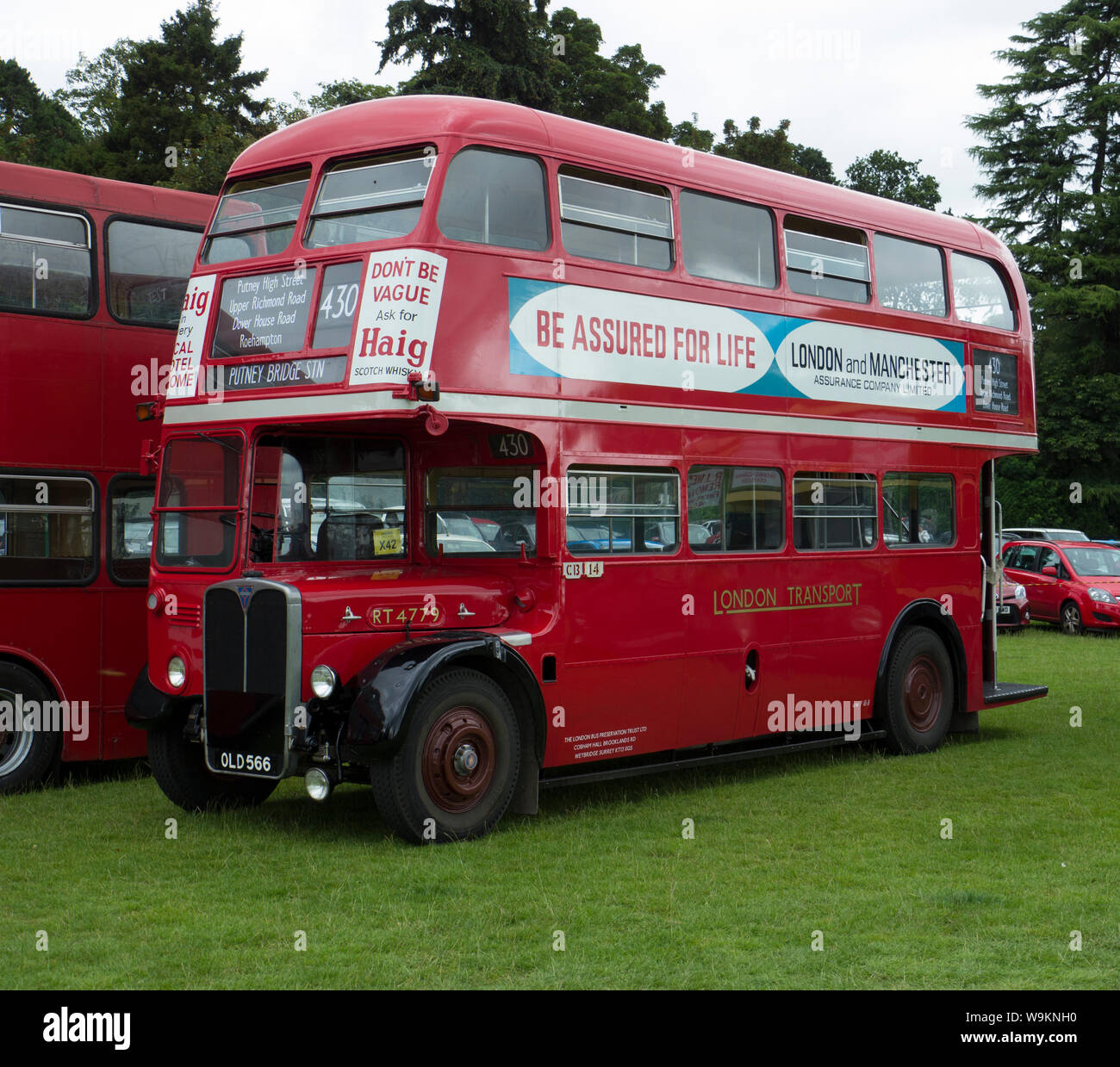 Former London Transport RT Bus The AEC RT was one of the variants of the AEC Regent III. It was a double-decker bus produced jointly between AEC and L Stock Photo