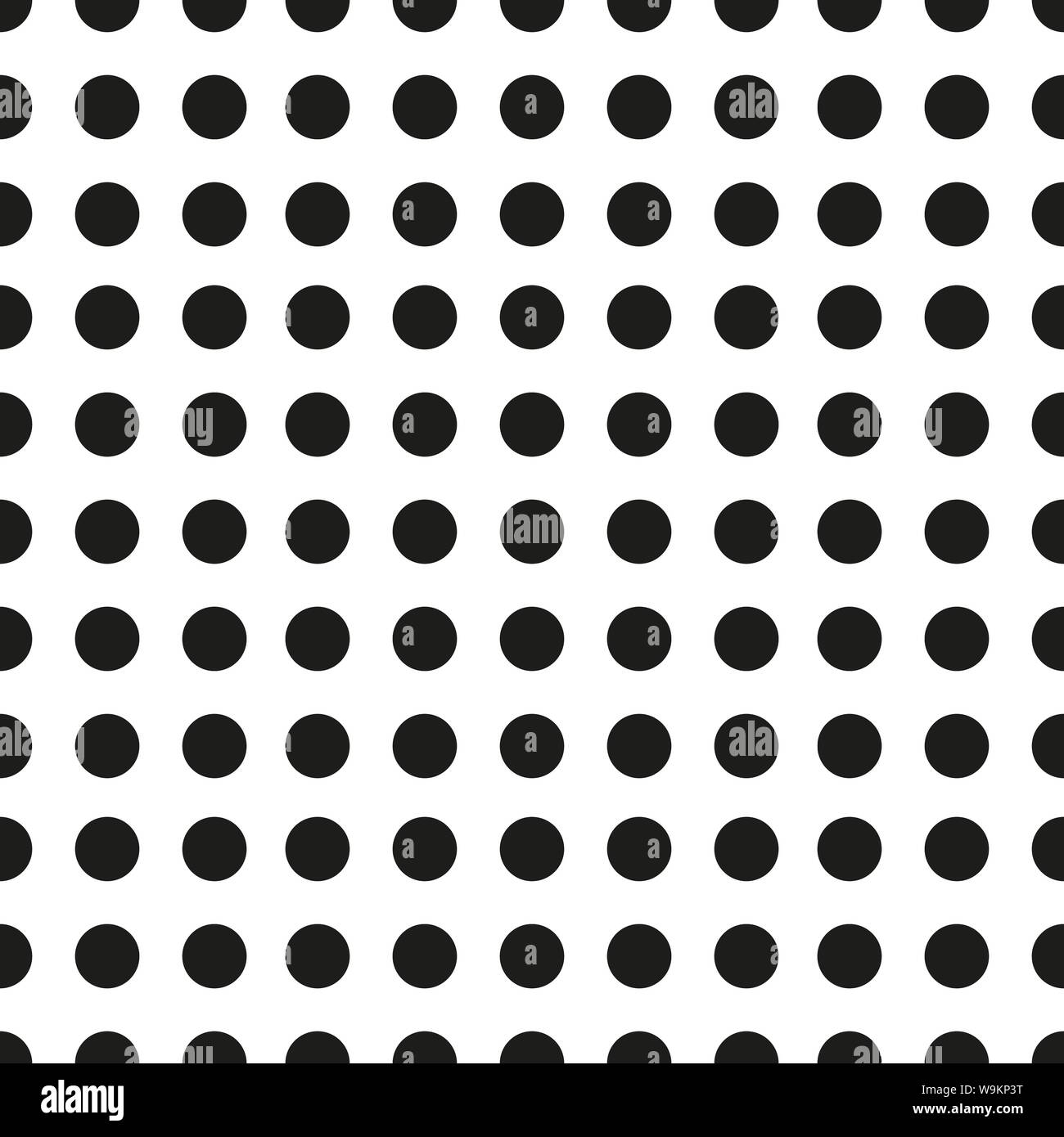 Seamless polka dot pattern. Black dots on white background. Vector ...
