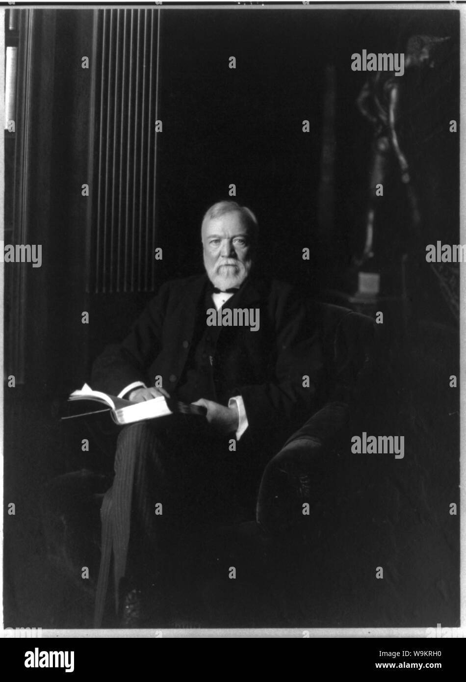 Andrew Carnegie, 1835-1919, full-length portrait, seated Stock Photo