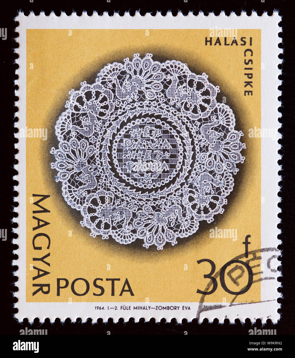 Hungary Postage Stamp - Halas Lace Stock Photo