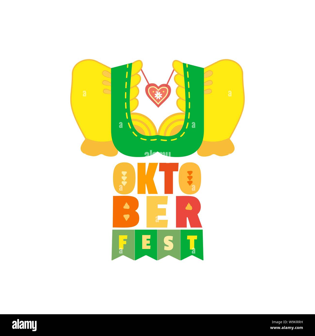 Oktoberfest hand drawn flat color vector lettering Stock Vector