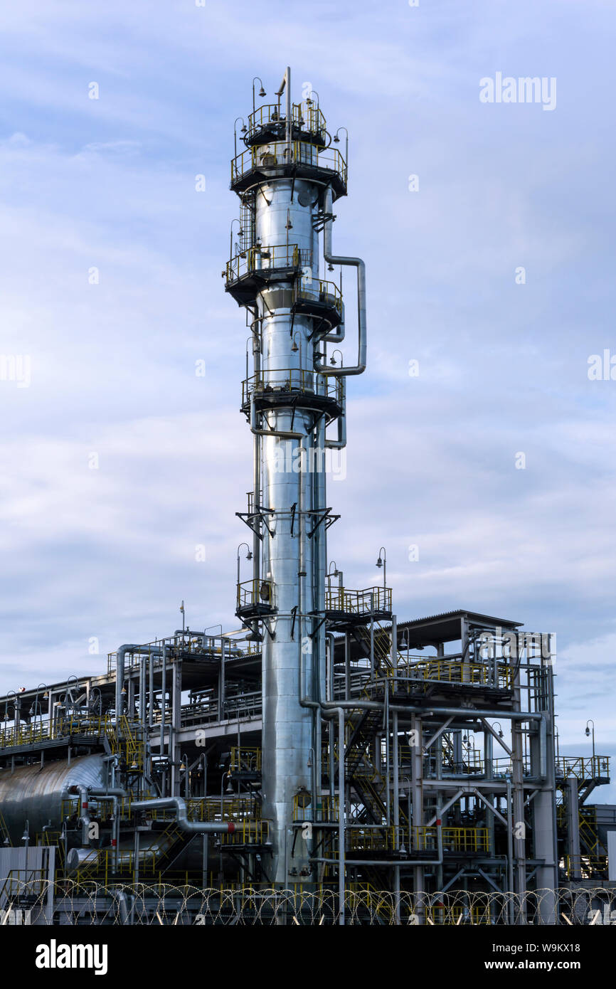 fluid catalytic cracking unit (FCC) in a modern chemical factory. equipment of oil refinery