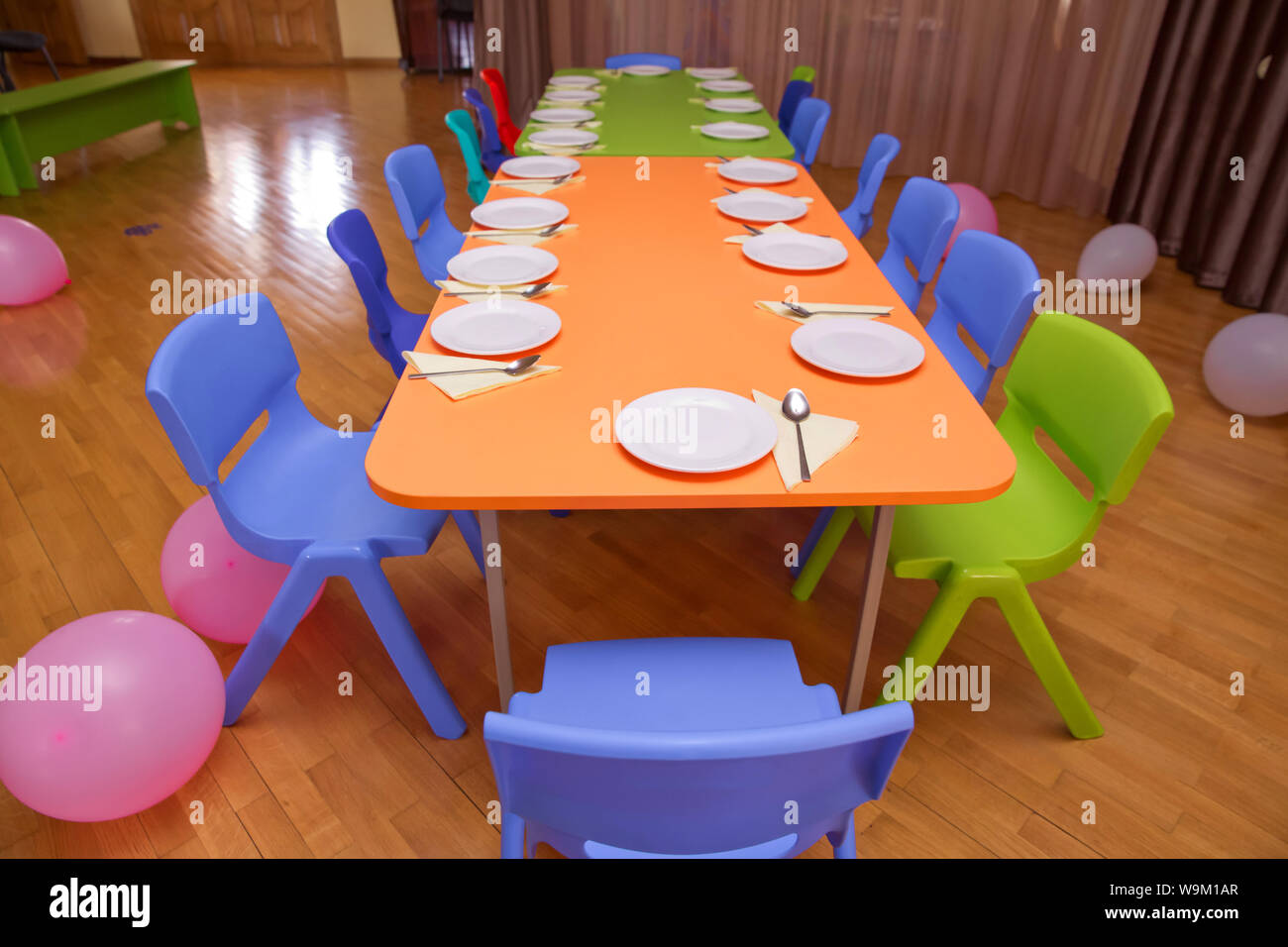 Nursery school top chairs and tables