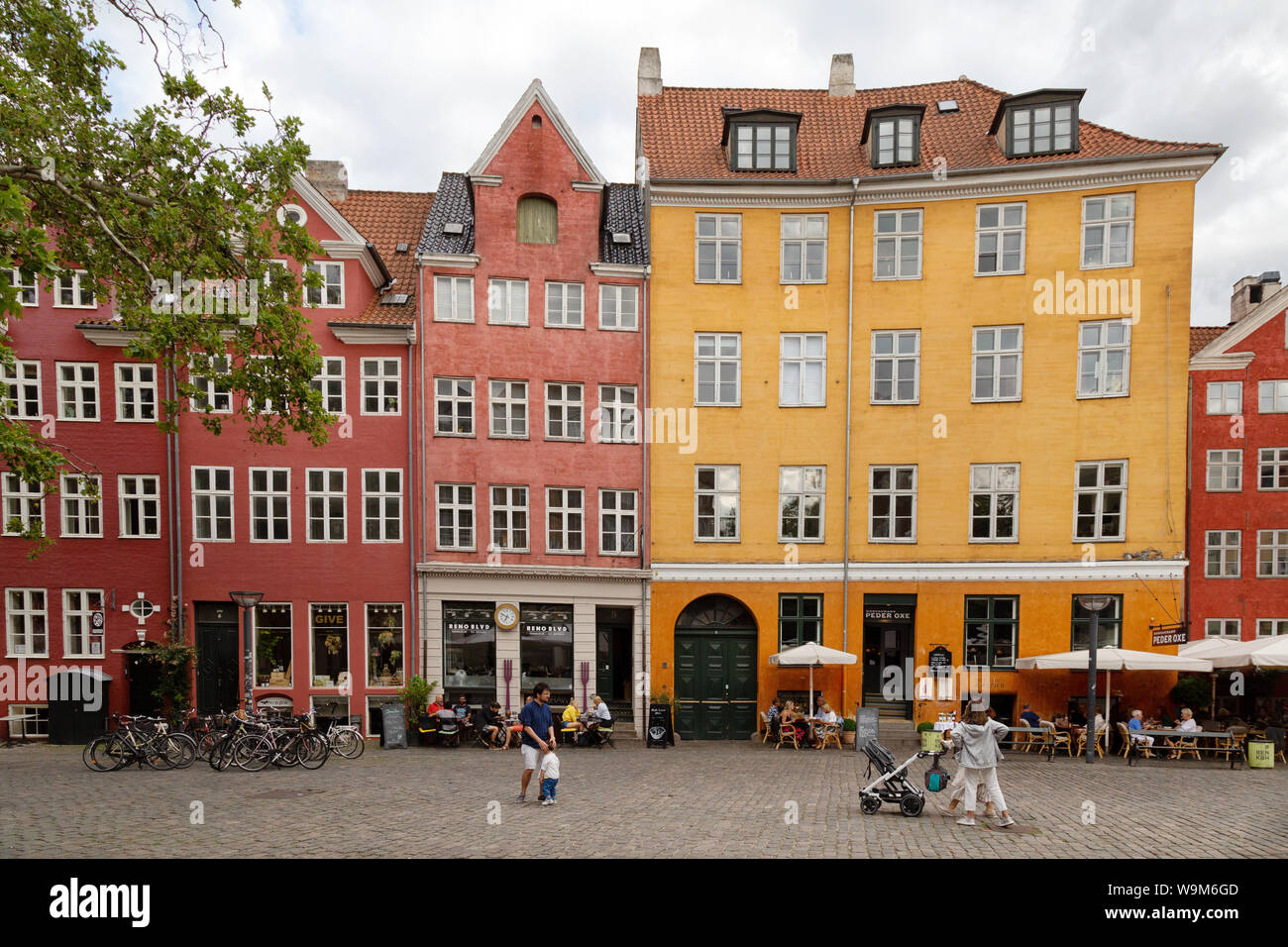 Copenhagen Latin Quarter; colourful buildings in 13th century Grabrodretorv Square, Copenhagen, Denmark Europe Stock Photo