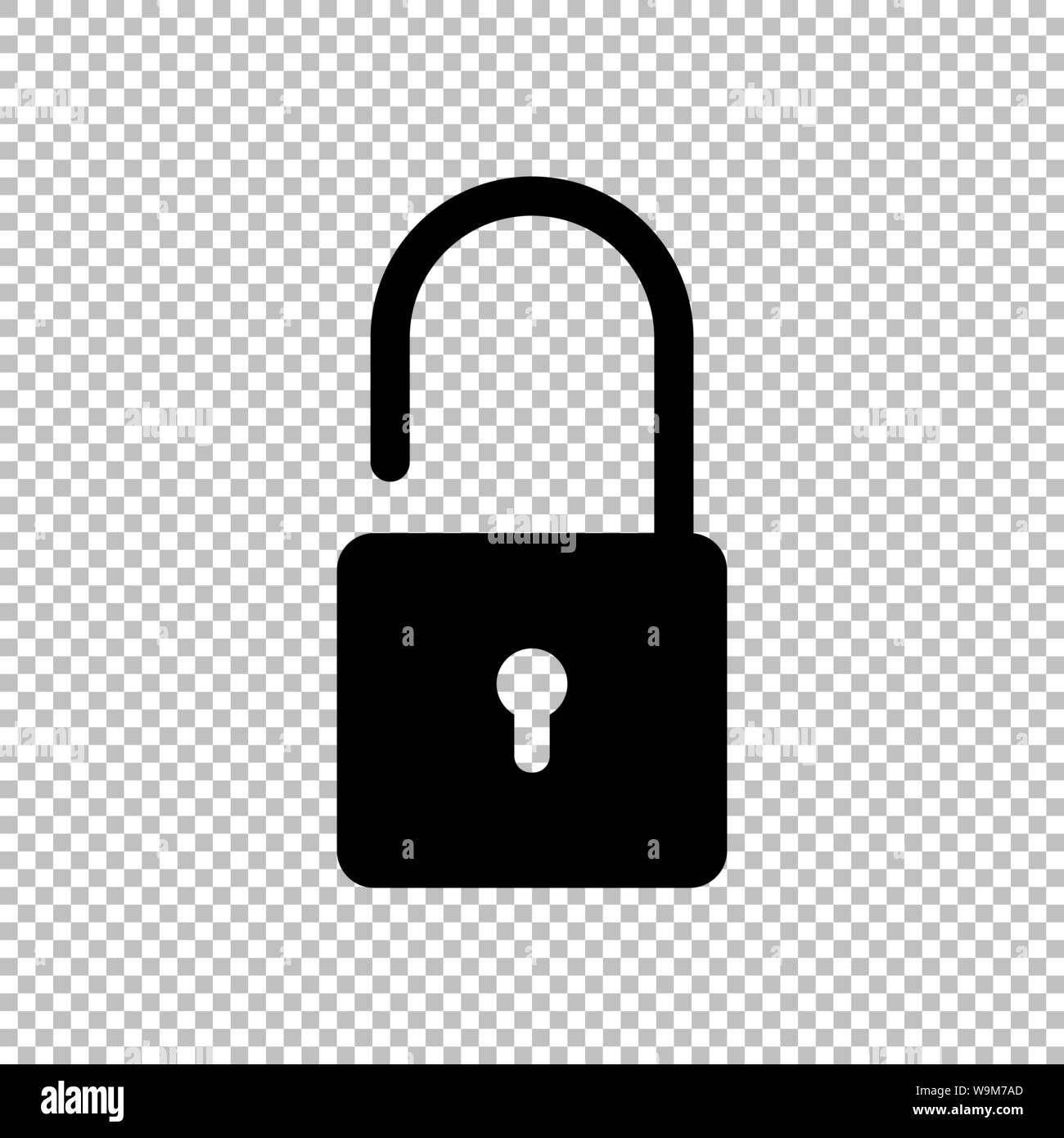 Lock icon flat style isolated on transparent background, Security padlock symbol vector illustration design. Stock Vector