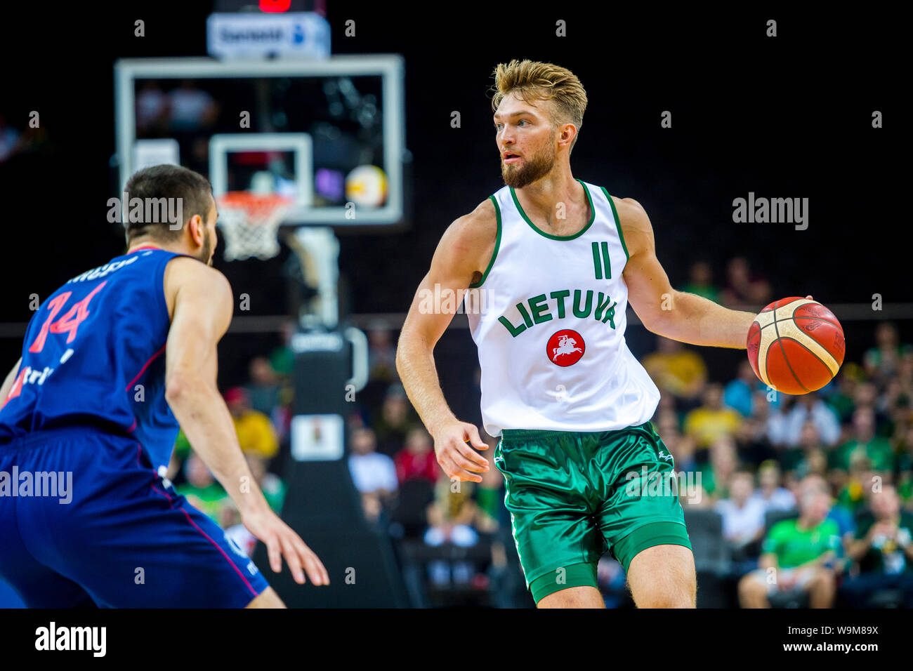 Lithuanian player Domantas Sabonis in action Stock Photo