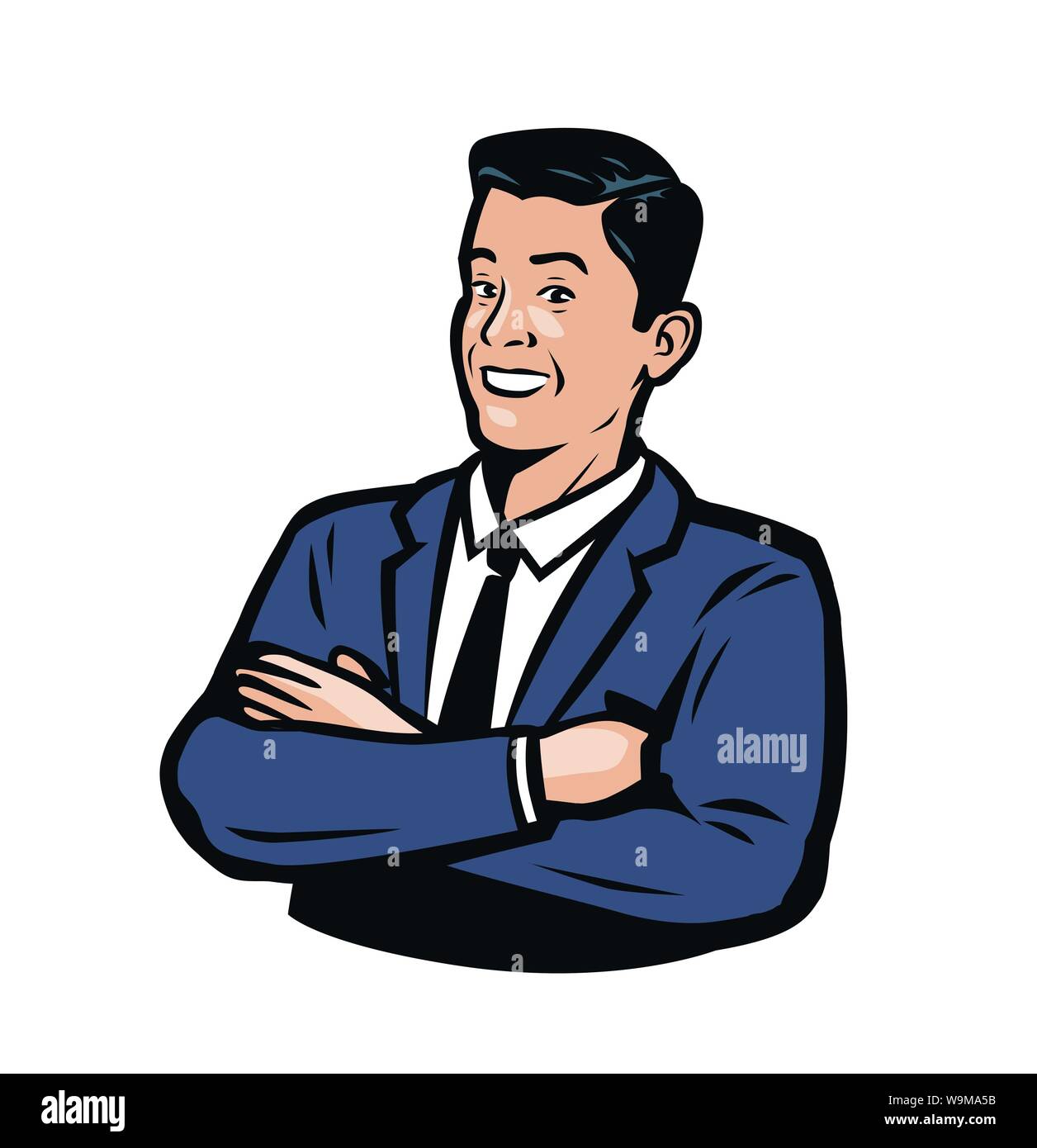 Successful businessman in a business suit. Vector illustration Stock ...