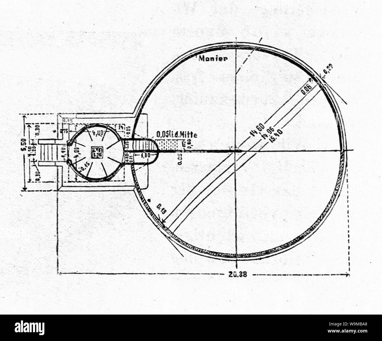Die Entwicklung der Anwendung und Bauweise der Gewölbe in der Baukunst - Fig. 22. Stock Photo