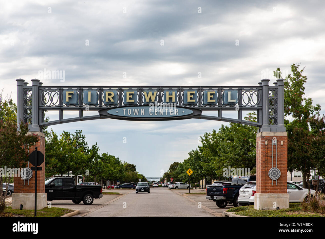 West entrance to Firewheel Town Center in Garland Tx Stock Photo