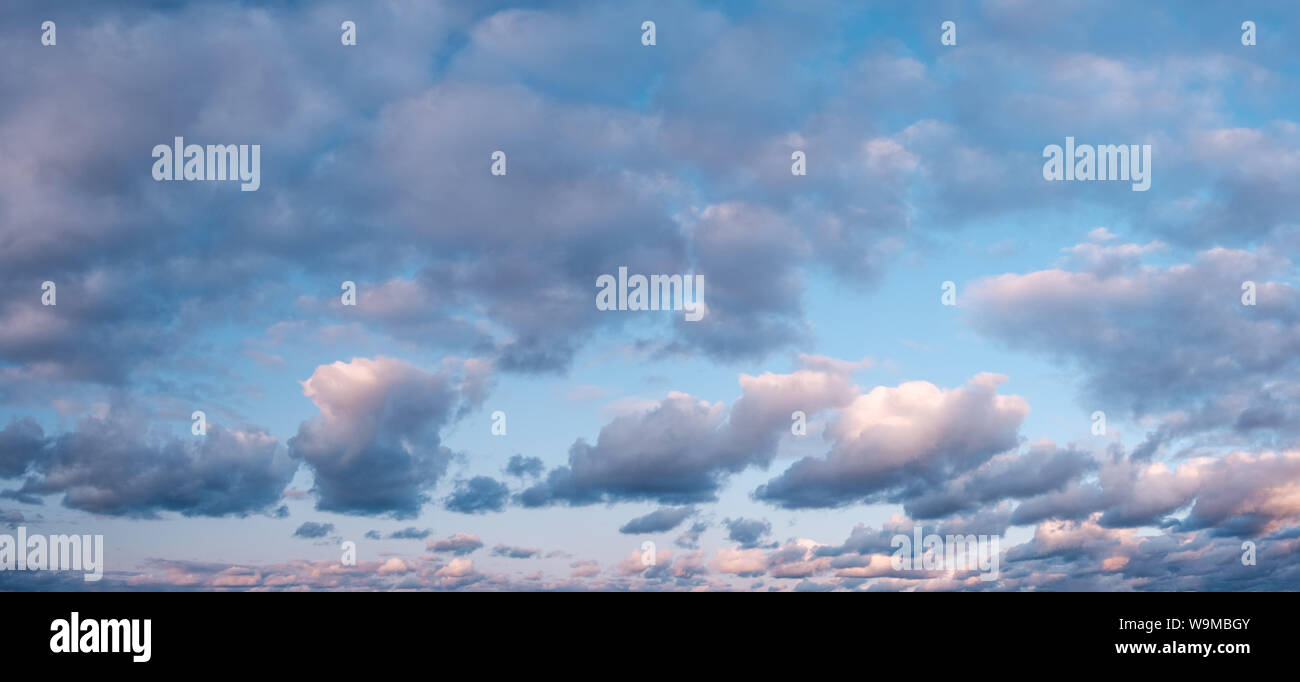 blue sky background with tiny clouds. panorama Stock Photo - Alamy