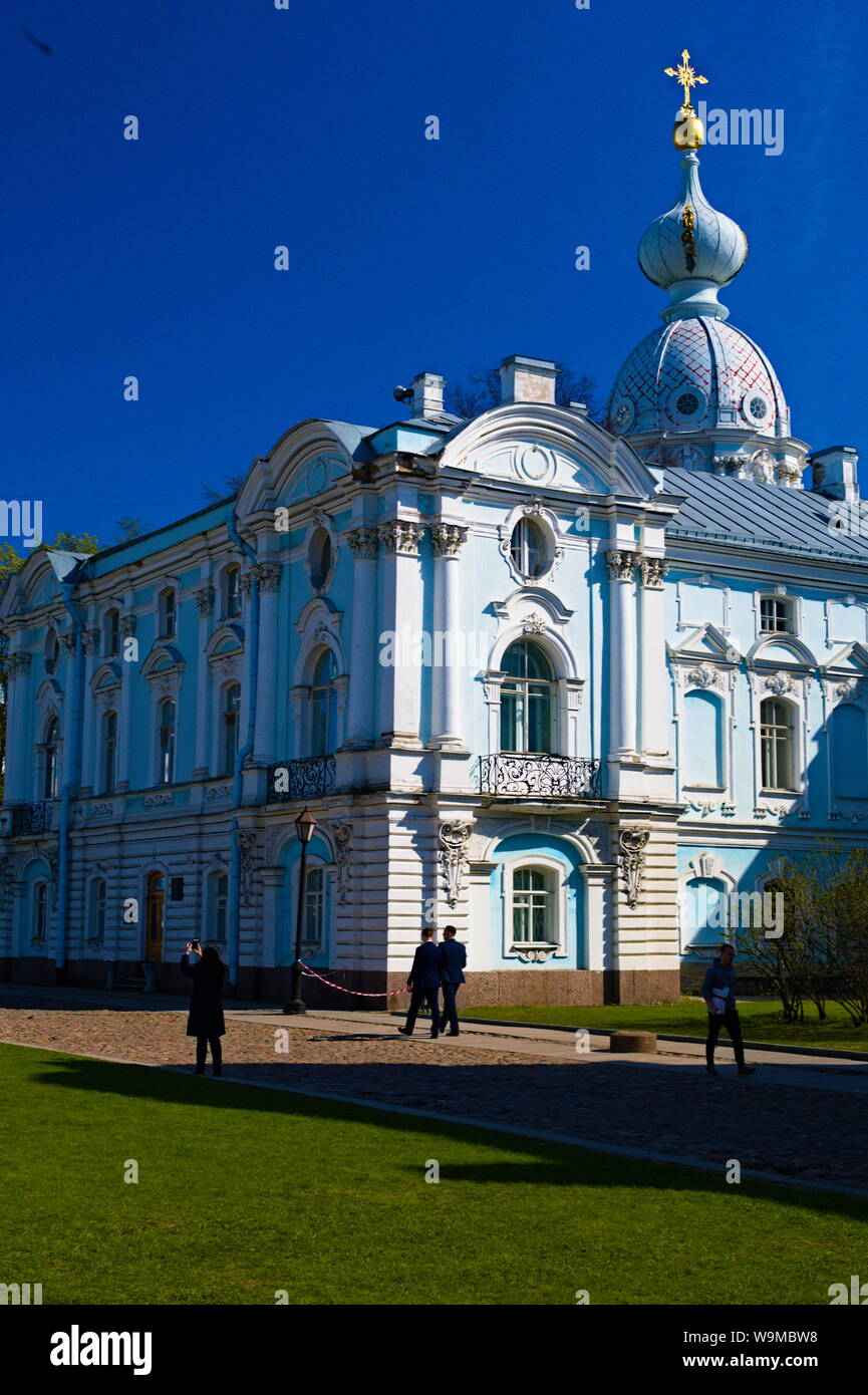 Smolny Cathedral, Saint Petersburg, Russia Stock Photo