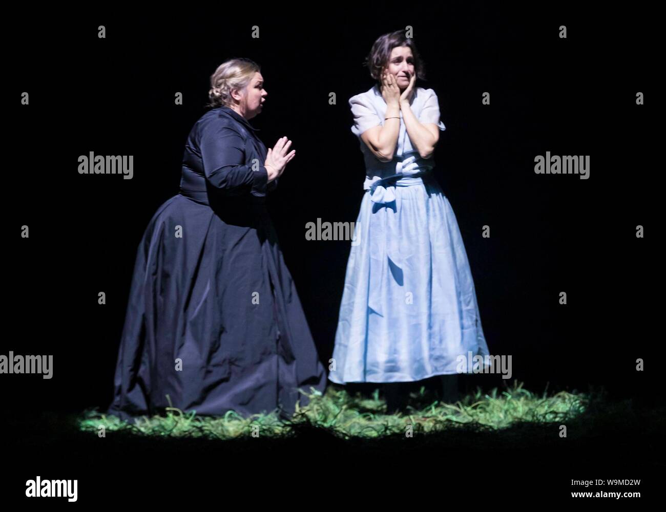 Edinburgh, UK. 14th Aug 2019. Komische Oper Berlin return to the International Festival for Tchaikovsky's best-loved opera, based on Alexander Pushkin's classic verse novel. Tchaikovsky's heart-breaking love story uses the author's poetry to create lyrical scenes that contrast the austerities of country life with the excesses and opulence of the Russian imperial court. Playful, radical and perceptive, Kosky is one of the most renowned directors working in opera today. Credit: Rich Dyson/Alamy Live News Stock Photo