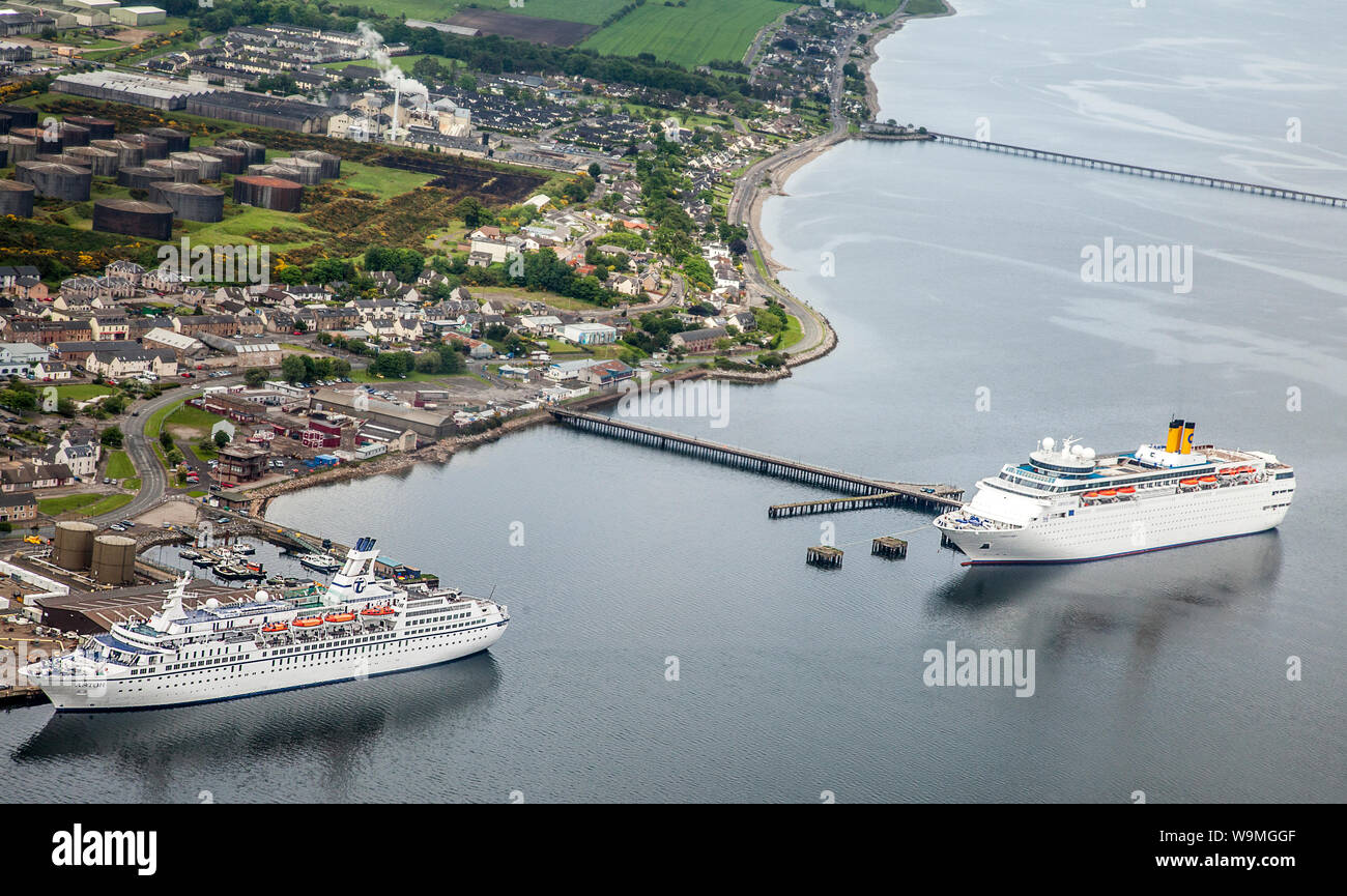 Aerial Photograph Port of Invergordon, with Costa Classica and Astor Cruise  ships Stock Photo - Alamy