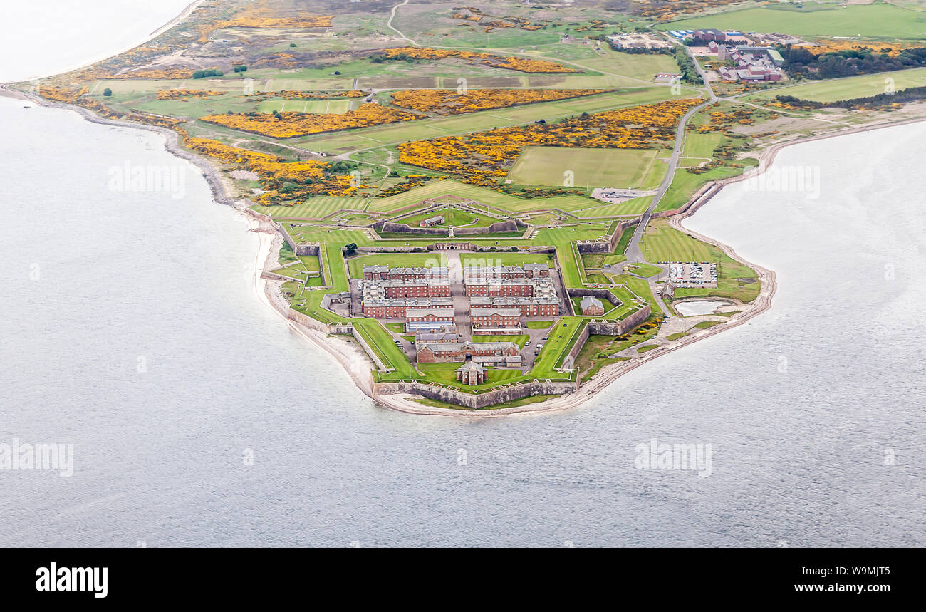 Aerial Photograph Fort Geoge at Ardersier on the Morray Firth Stock Photo