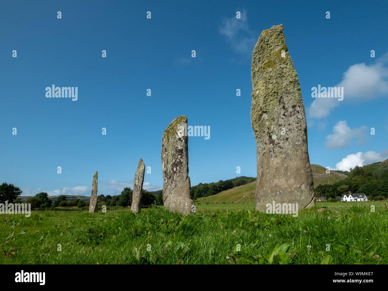 Nether Largie Standing Stones, Kilmartin Glen, Argyll, Scotland. Stock Photo