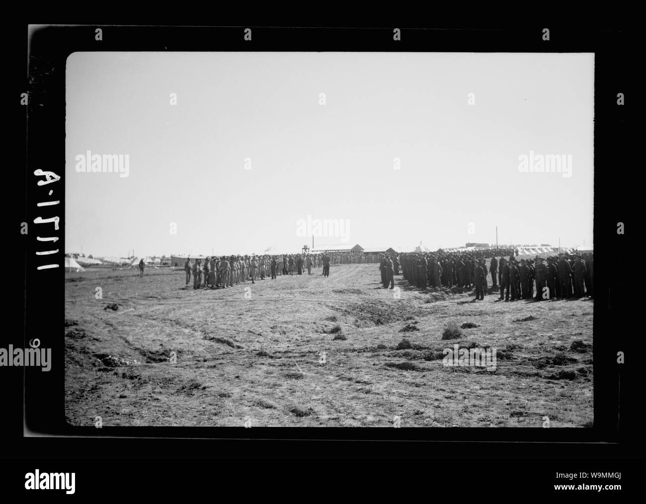 Arrival in Palestine of Mr. Antony [i.e., Anthony] Eden. Mr. Antony [i.e., Anthony] Eden. Distant view of camp & troops Stock Photo