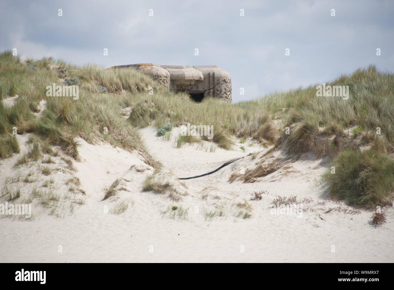 Pill box, or gun implacement one of many concrete bunkers built by the