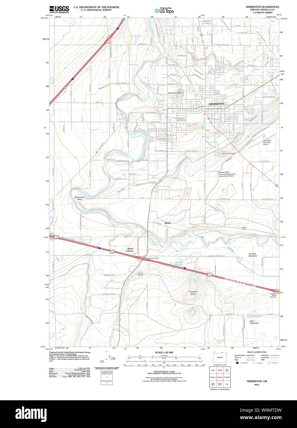 Map of hermiston oregon hires stock photography and images Alamy