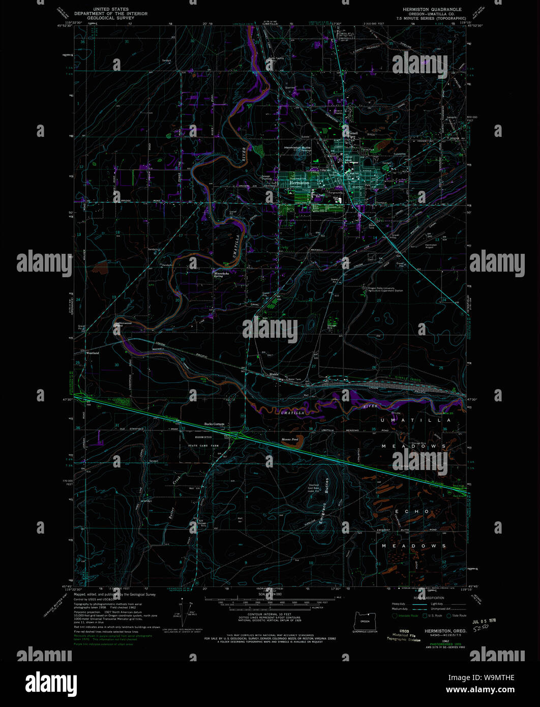 Map of hermiston oregon hires stock photography and images Alamy