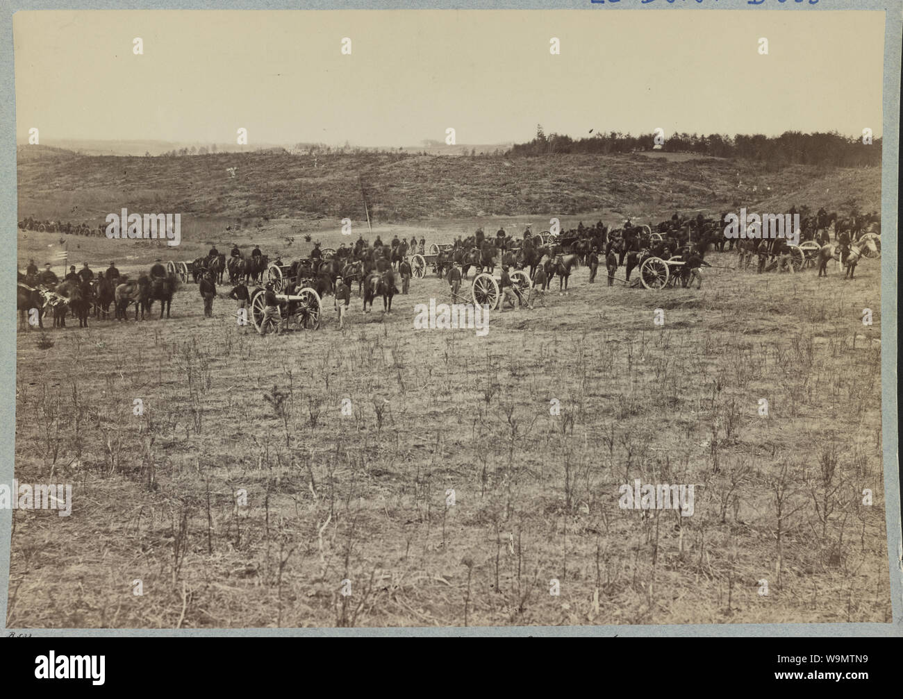 Artillery going into action on south bank of Rappahannock River - June 4, 1863 Stock Photo
