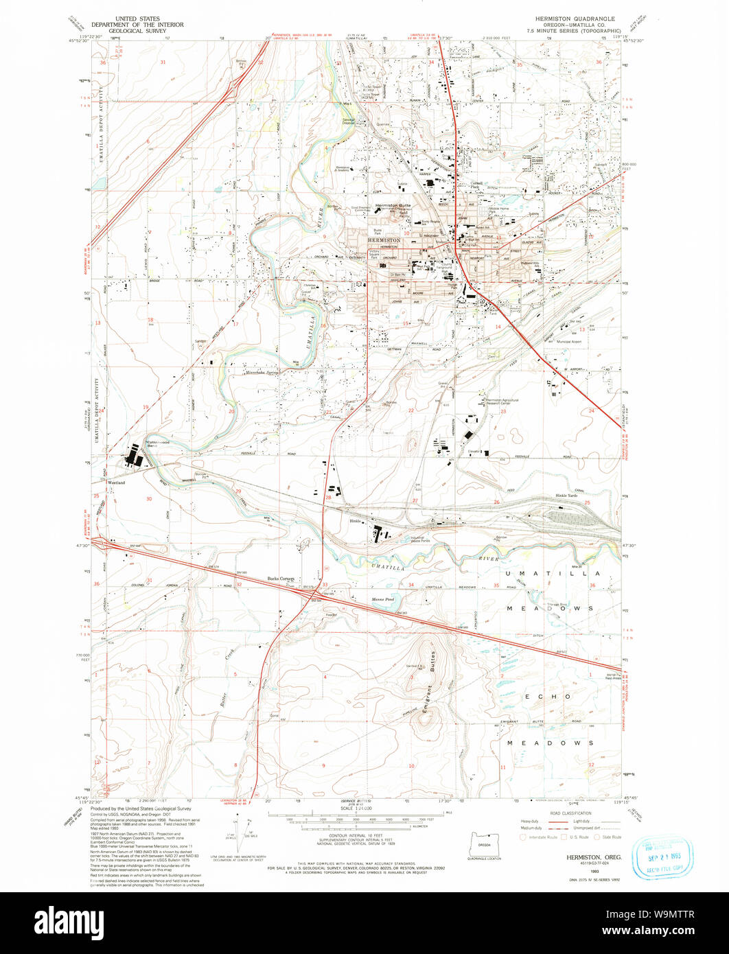 Map of hermiston oregon Cut Out Stock Images & Pictures Alamy