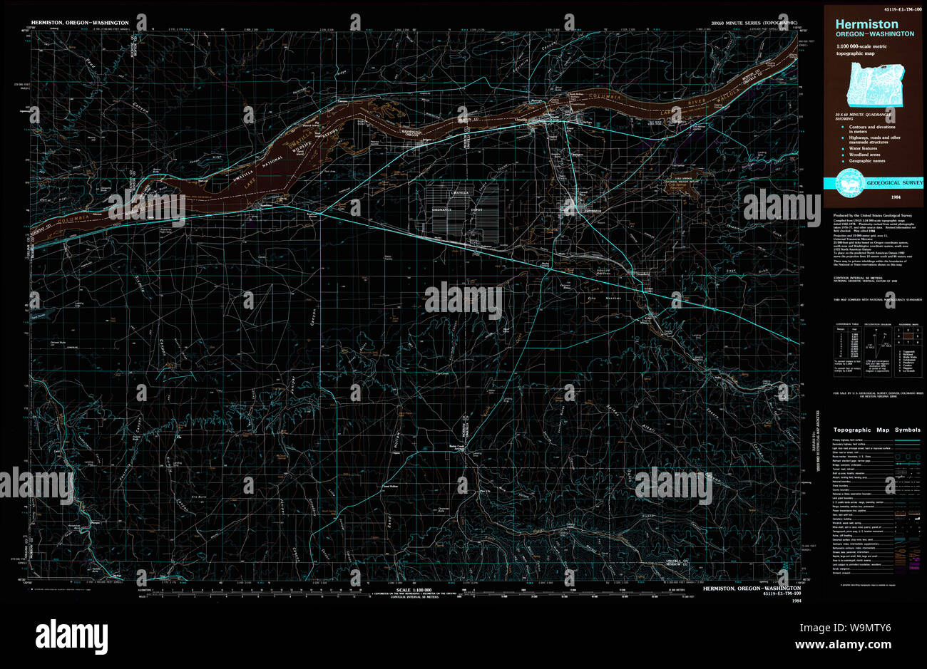 Map of hermiston oregon hires stock photography and images Alamy