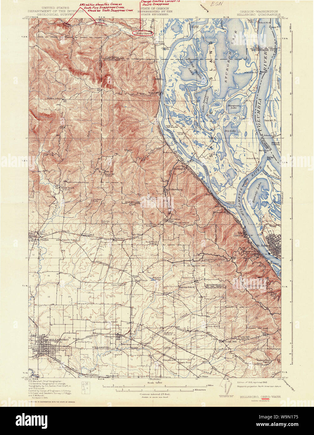 Map of hillsboro hires stock photography and images Alamy