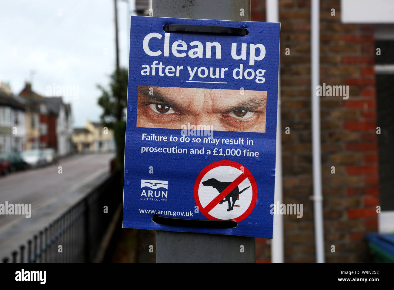 Clean up after your dog poster from Arun District Council in Bognor
