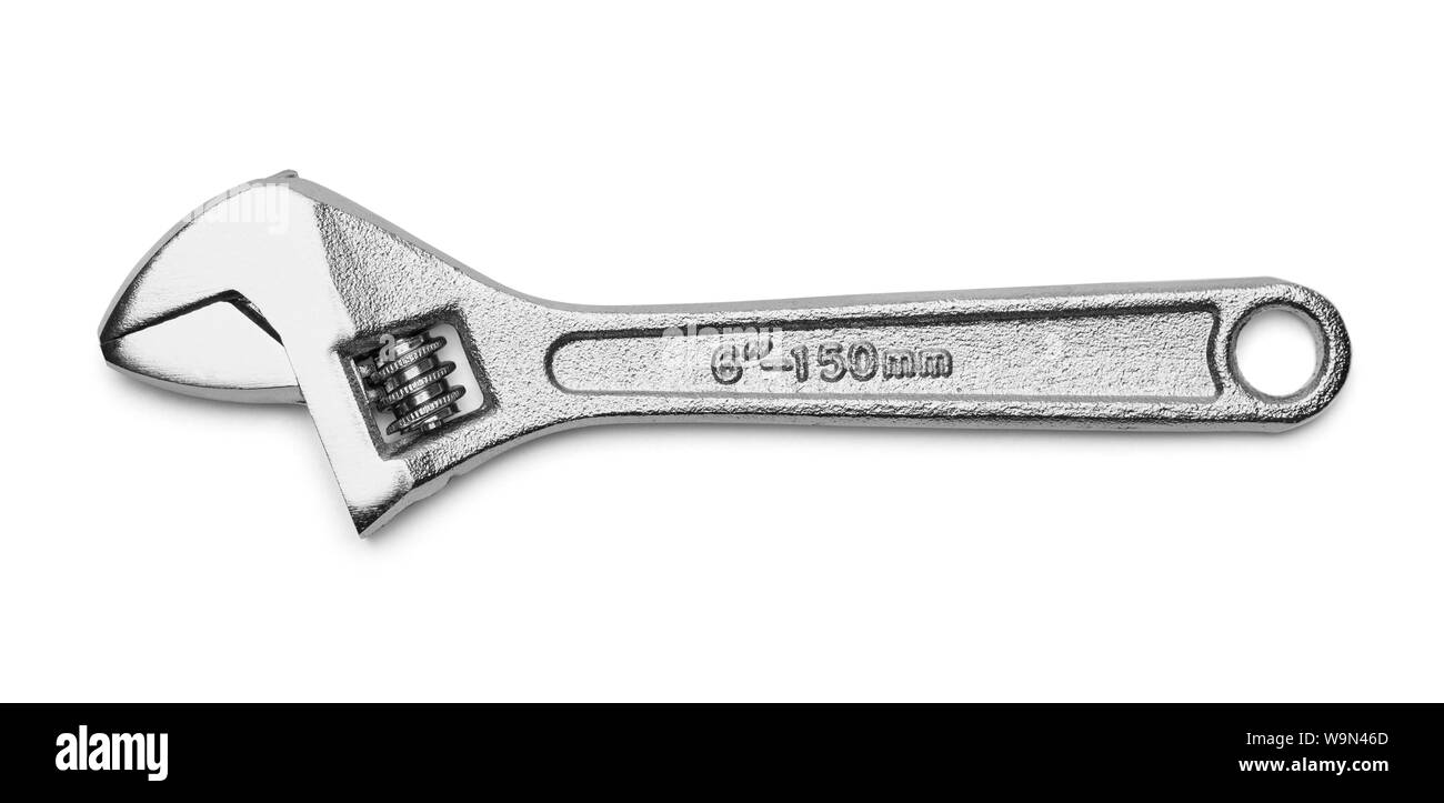 Closed Adjustable Cresent Wrench Isolated on White. Stock Photo