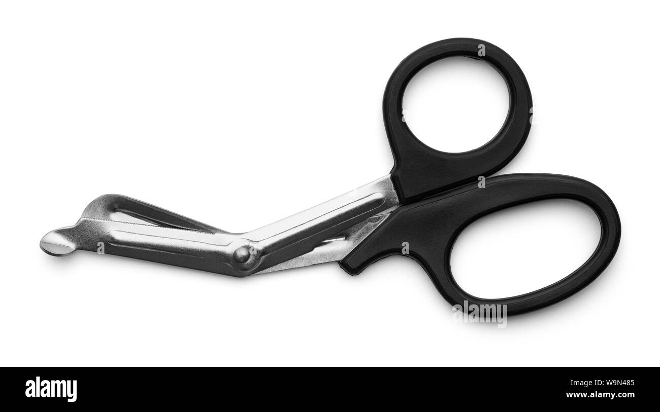 Medical Surgical Scissors Isolated on White Background. Stock Photo